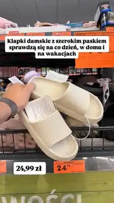 Biedronka Klapki damskie z szerokim paskiem oferta