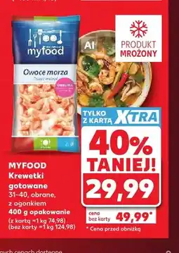 Kaufland Krewetki gotowane Myfood 31-40 obrane z ogonkiem oferta