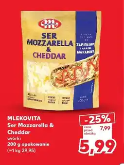 Kaufland Ser mozzarella i cheddar wiórki Mlekovita oferta