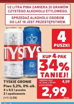 Kaufland Piwo Tyskie Gronie 4-pak oferta
