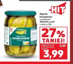 Kaufland Ogórki kanapkowe w plastrach K-Classic oferta