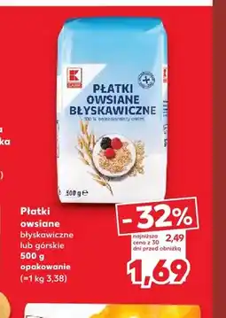 Kaufland Płatki owsiane błyskawiczne K-Classic oferta