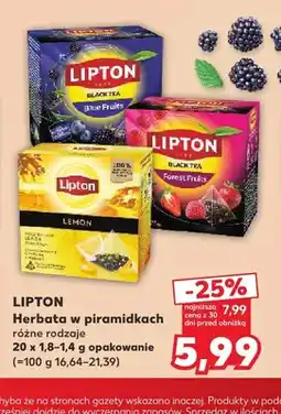 Kaufland Herbata w piramidkach Lipton Lemon oferta