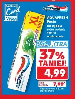 Kaufland Pasta do zębów Aquafresh Triple Protection Mild & Minty oferta