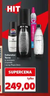 Kaufland Saturator Sodastream Terra w zestawie z 2 butelkami i syropem Pepsi Zero oferta