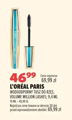 Drogerie Natura Wodoodporny tusz do rzęs L'Oréal Paris Volume Million Lashes oferta