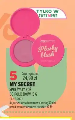 Drogerie Natura Sprężysty róż do policzków My Secret oferta