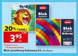 Auchan Blok rysunkowy kolorowy A3 16 arkuszy Rexus oferta