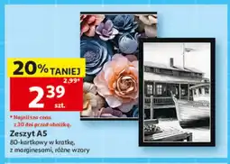 Auchan Zeszyt A5 80-kartkowy w kratkę z marginesami oferta