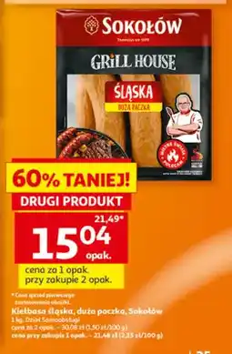 Auchan Kiełbasa śląska duża paczka Sokołów oferta