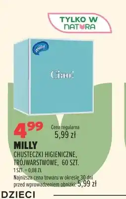 Drogerie Natura Chusteczki higieniczne trójwarstwowe Milly oferta