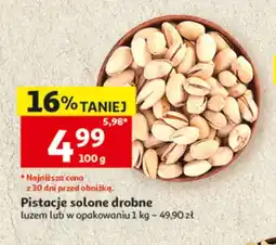 Auchan Pistacje solone drobne luzem oferta