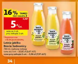 Auchan Napój Letnie jabłko z cytryną i mirabelką Bracia Sadownicy oferta