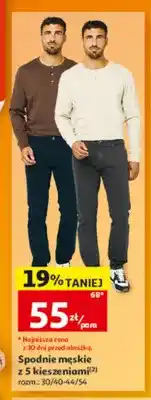 Auchan Spodnie męskie z 5 kieszeniami Inextenso oferta