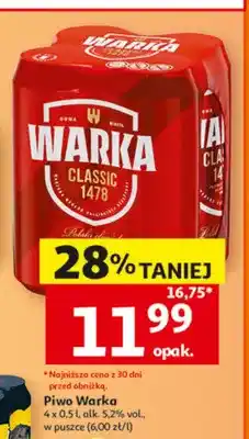 Auchan Piwo Warka Classic 4-pak oferta