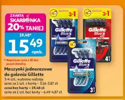 Auchan Maszynki jednorazowe do golenia Gillette Blue3 Plus Comfort 4-pak oferta