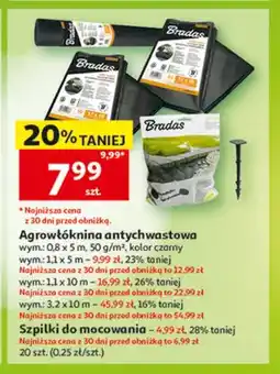 Auchan Agrowłóknina antychwastowa Bradas 0,8x5 m 50 g/m² oferta