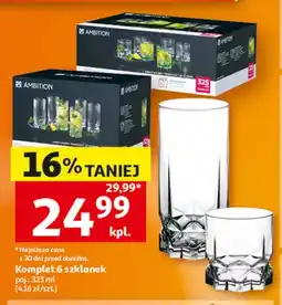 Auchan Komplet 6 szklanek Ambition oferta