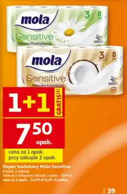 Auchan Papier toaletowy Mola Sensitive Balsam Rumiankowy 8-pak oferta