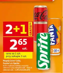 Auchan Napój gazowany Coca-Cola Zero Sugar Zero Caffeine oferta