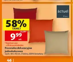 Auchan Poszewka dekoracyjna jednokolorowa Actuel 40x40 cm oferta