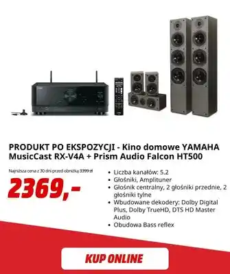 Kino domowe Yamaha MusicCast RX-V4A + Prism Audio Falcon HT500