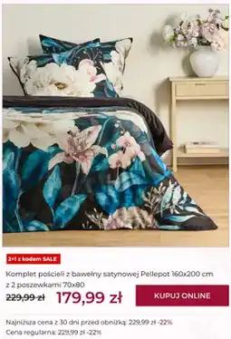 Home&You Komplet pościeli z bawełny satynowej Pellepot 160x200 cm z 2 poszewkami 70x80 oferta