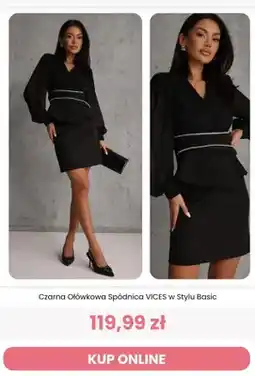 Renee Czarna ołówkowa spódnica VICES w stylu basic oferta