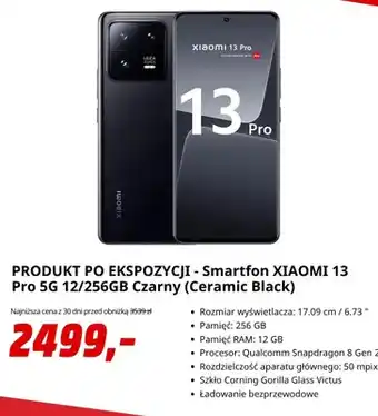 Smartfon Xiaomi 13 Pro 5 g 12/256GB czarny
