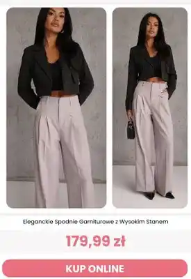 Eleganckie spodnie garniturowe z wysokim stanem Renee