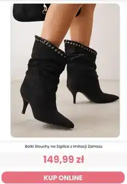 Renee Botki slouchy na szpilce z imitacji zamszu Reneé oferta