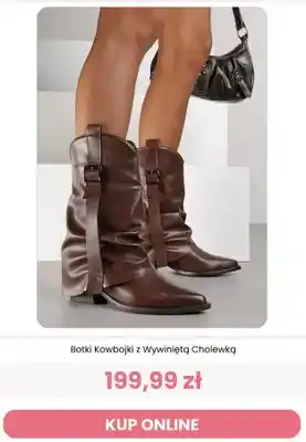 Botki kowbojki z wywiniętą cholewką Reneé