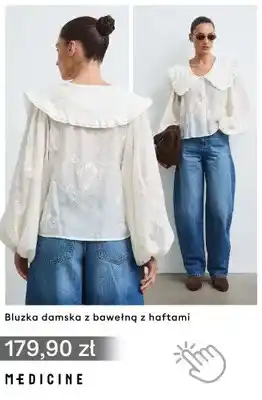 Bluzka damska z bawełną z haftami Medicine