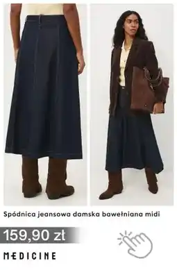 Medicine Spódnica jeansowa damska bawełniana midi Medicine oferta