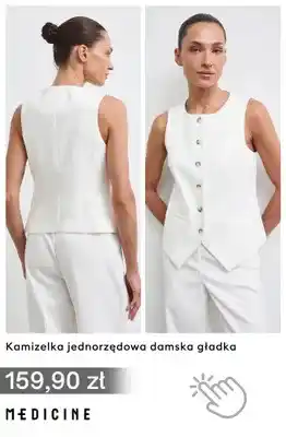 Kamizelka jednorzędowa damska gładka Medicine