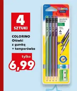 Kaufland Ołówki z gumką i temperówka Colorino oferta