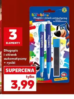 Kaufland Zestaw długopis i ołówek automatyczny + rysiki Moje Bambino oferta