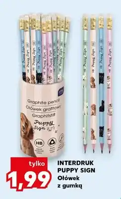 Kaufland Ołówek z gumką Interdruk Puppy Sign oferta