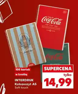 Kaufland Kołozeszyt A5 Soft touch 100 kartek w kratkę Interdruk oferta