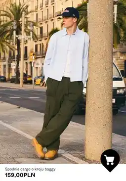 Bershka Spodnie cargo o kroju baggy oferta