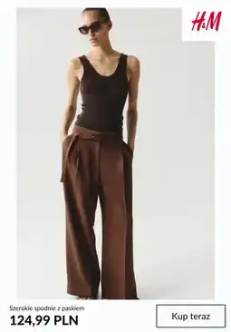 H&M Szerokie spodnie z paskiem H & M oferta