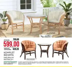 Abra Komplet wypoczynkowy Bahama naturalny rattan 2+1 oferta