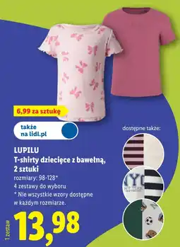 Lidl LUPILU T-shirty dziecięce z bawełną, 2 sztuki oferta