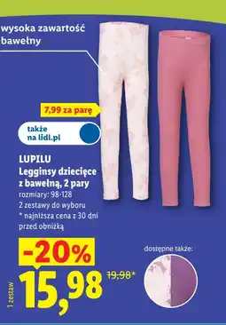 Lidl LUPILU Legginsy dziecięce z bawełną, 2 pary oferta