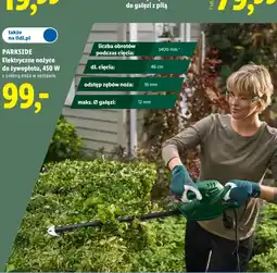Lidl PARKSIDE Elektryczne nożyce do żywopłotu, 450 W oferta