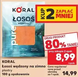 Kaufland KORAL Łosoś wędzony na zimno plastry oferta