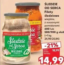 Kaufland ŚLEDZIE OD SERCA Filety śledziowe wiejskie, z suszonymi pomidorami oferta