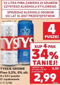 Kaufland Piwo Tyskie Gronie 5,2% lub 0% alk oferta