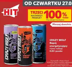 Kaufland CRAZY WOLF Napój energetyzujący różne rodzaje oferta