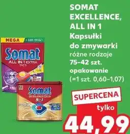 Kaufland Somat Excellence, All in 1 Kapsułki do zmywarki różne rodzaje oferta